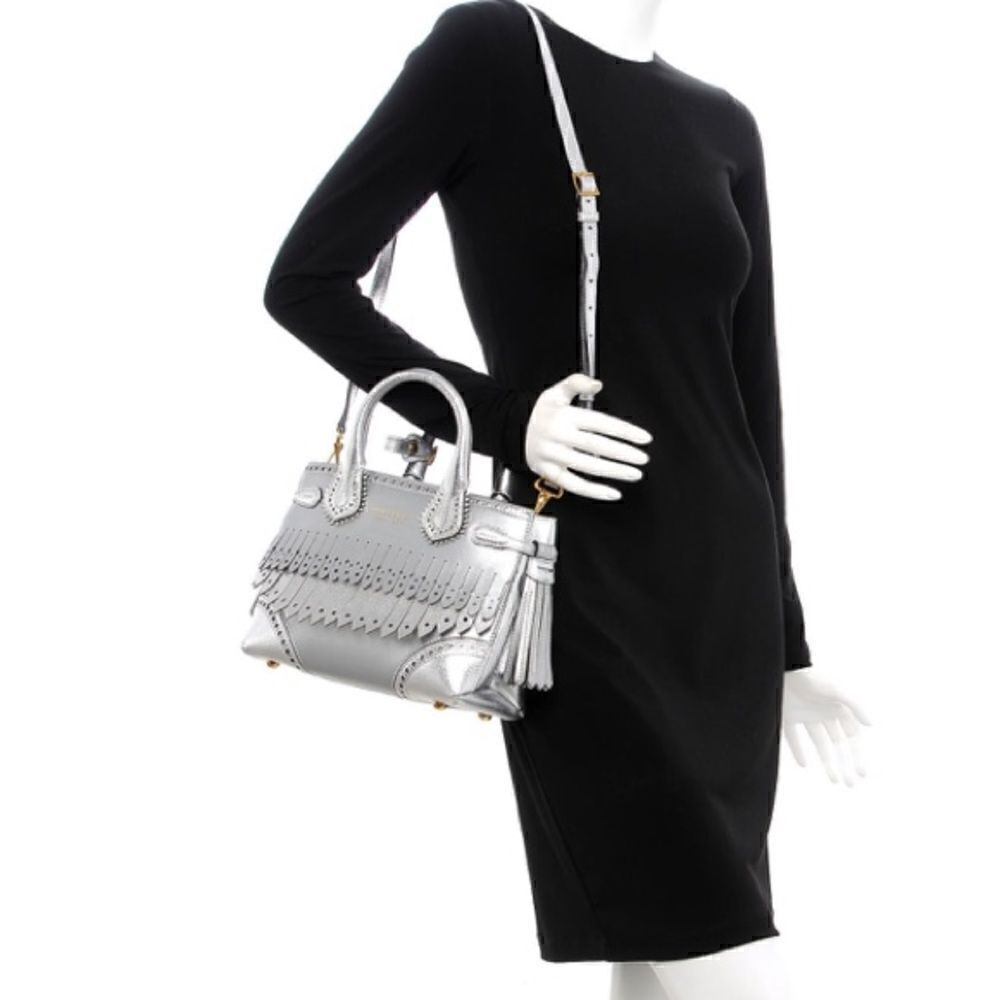 BURBERRY Metallic Calfskin Broguing Small Banner - Picture 16 of 16